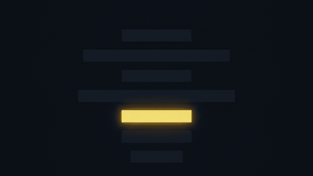 Four ascending horizontal bars on a dark navy field, the second one glowing yellow