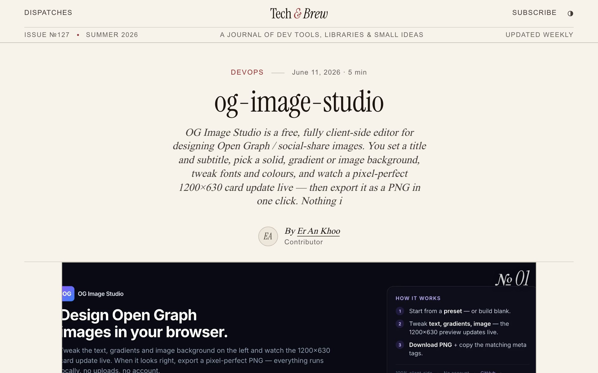 Tech & Brew homepage
